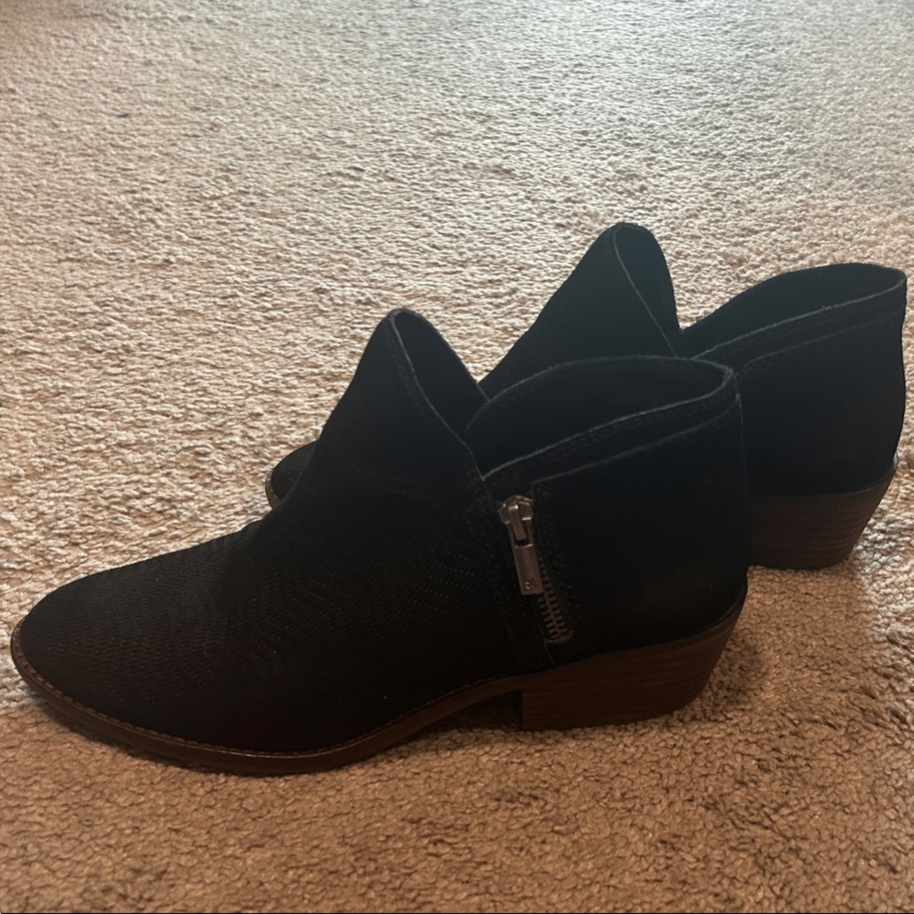 Lucky Brand Black Ankle Boots with Side Zipper